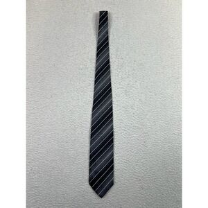 Dolce & Gabbana Tie Mens Black White Striped Silk Made In Italy Formal Classic